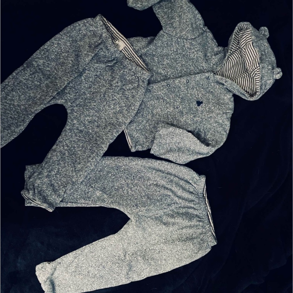 Cozy Gray Baby Hoodie and Pants Set